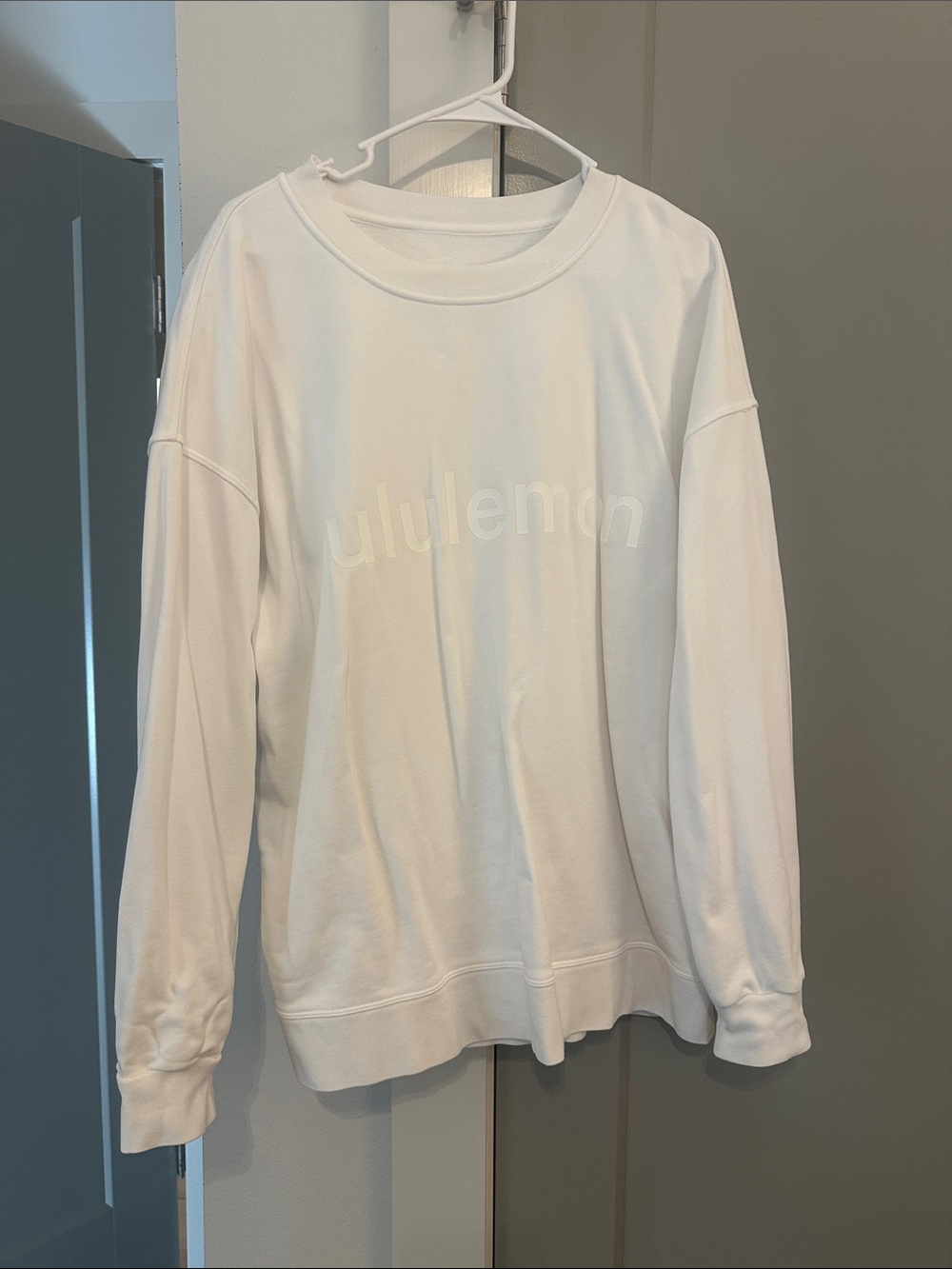 lululemon athletica White Embossed Logo Crewneck Sweatshirt